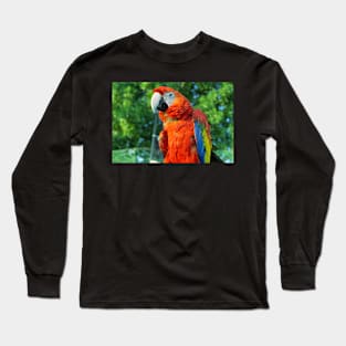 Red Macaw Bird Long Sleeve T-Shirt